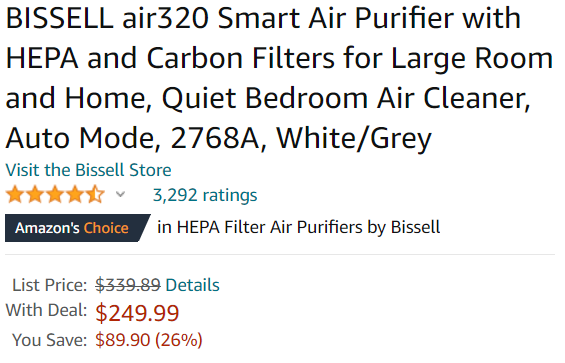 Bissell Smart Purifier Air320 Price
