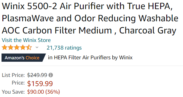 Winix Air Purifier Review Price